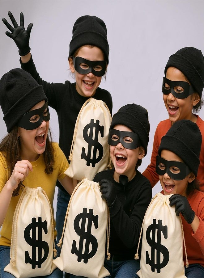 Eylola Robber Costume Set，include robber mask Money bag knitted hat gloves for playing cops and robbers,burglar Halloween costume - Image 4